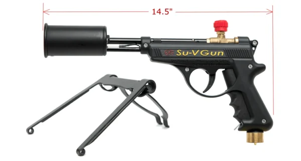 Compact GrillBlazer Su-VGun propane torch – side profile view for sous vide and grilling