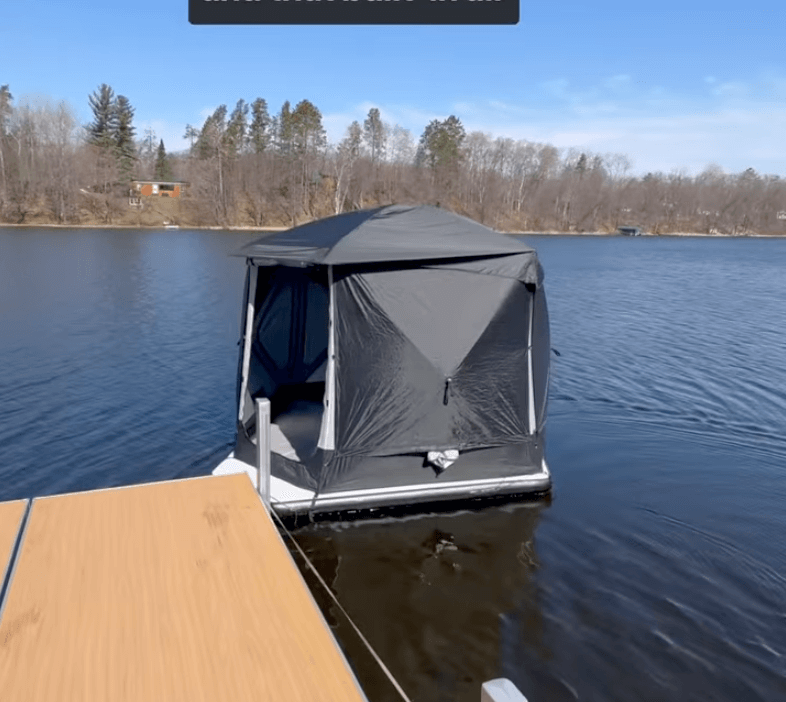Acacia space tent floating on the water