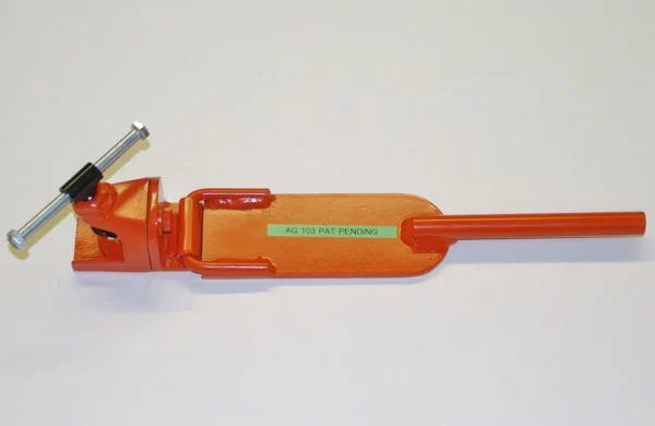 Pneu-Tek AG103 bead keeper with flip handle for securing tire bead on large agricultural wheels