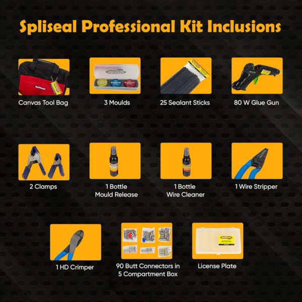 SpliSeal Professional Kit Contents Laid Out on Work Surface