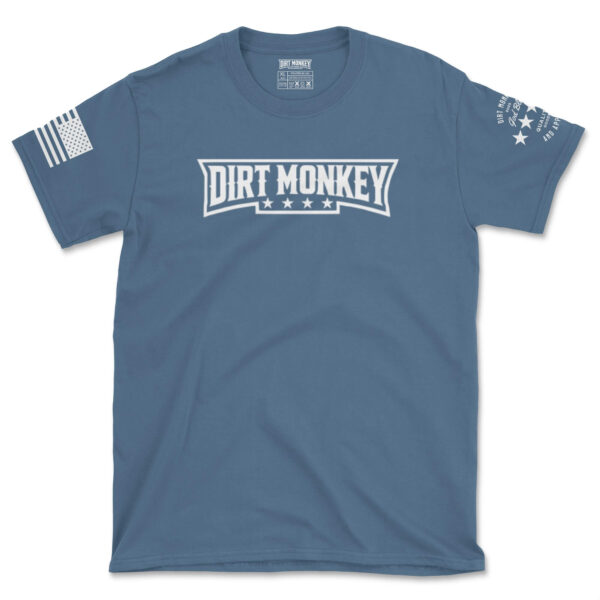 Dirt monkey barracks white on indigo blue