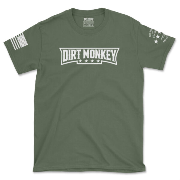 Dirt monkey barracks white on military green