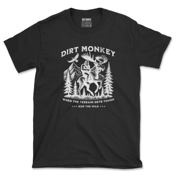 Dirt monkey ride the wild white on black
