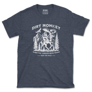 Dirt monkey ride the wild white on heather navy