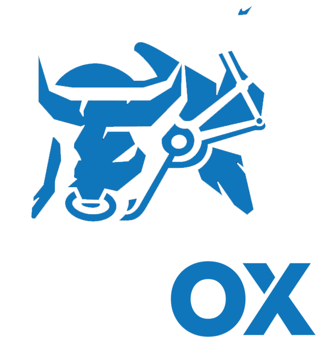 Logox logo primary white blue