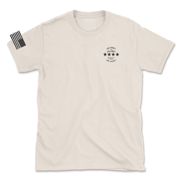 Dirt monkey god bless tee front natural