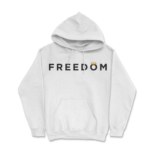 Charlie kirk freedom halo hoodie white