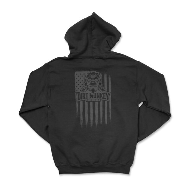 Dirt monkey american grit hoodie black on black back