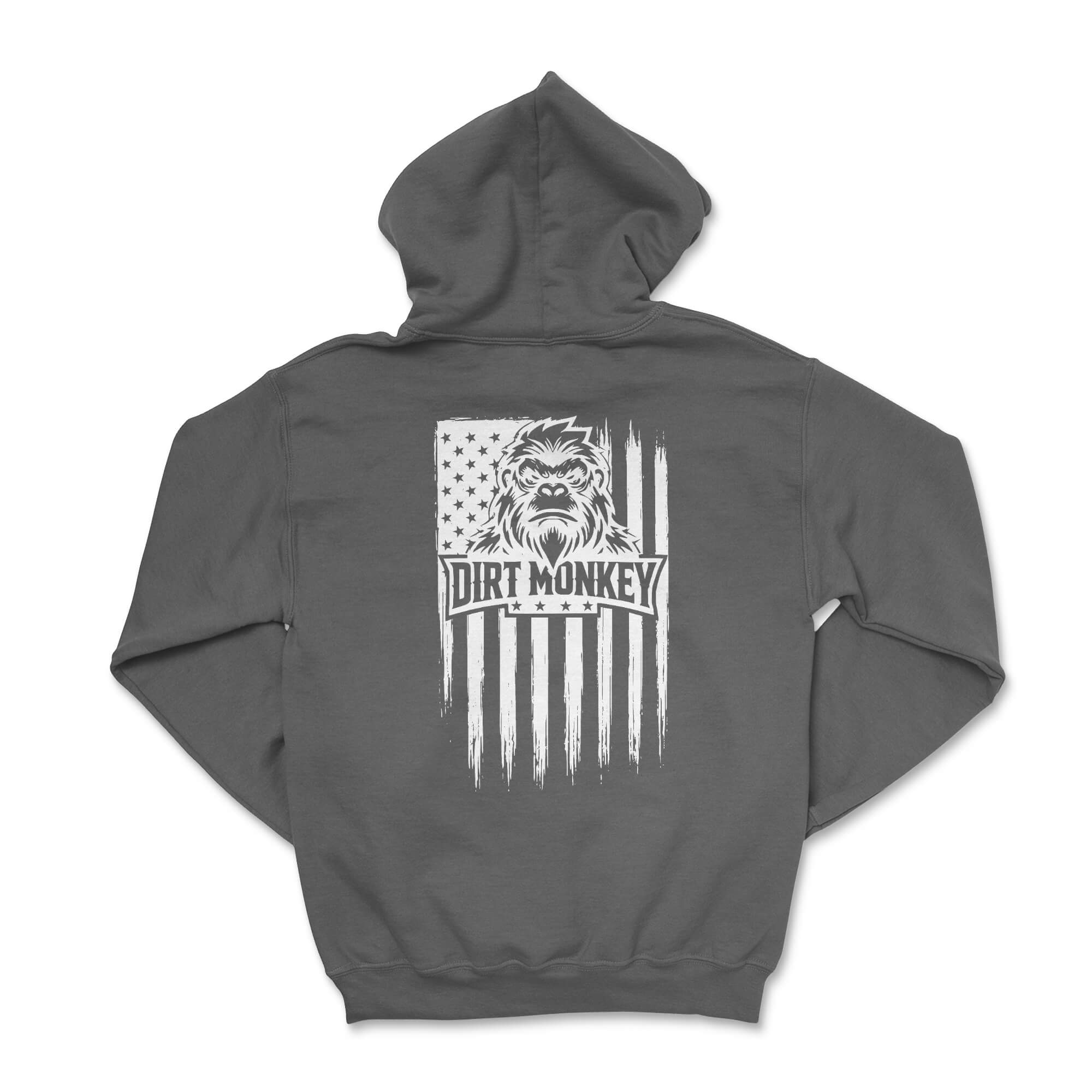 Dirt monkey american grit hoodie charcoal back