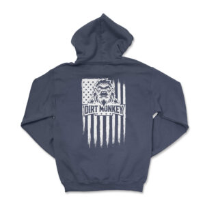 Dirt monkey american grit hoodie heather dark navy back
