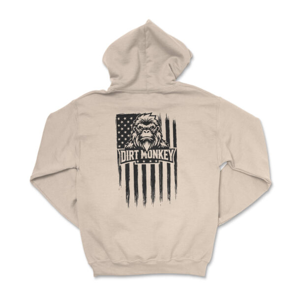 Dirt monkey american grit hoodie sand back