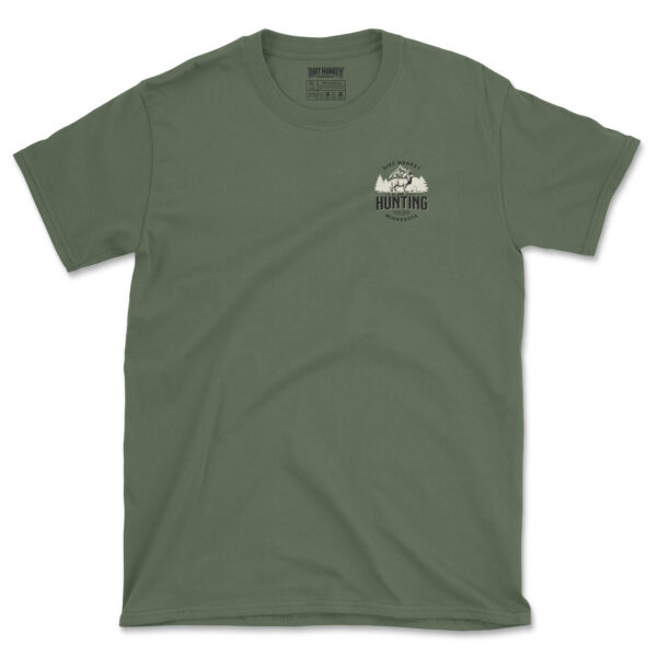 Dirt monkey hunting club tee front military green