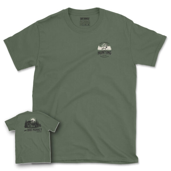 Dirt monkey hunting club tee military green fb