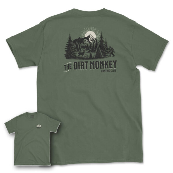 Dirt monkey hunting club tee military green fb2
