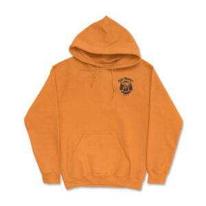 Dirt monkey safety orange hoodie front