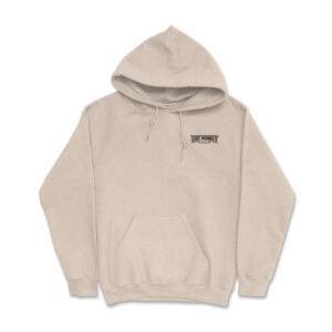 Dirt monkey minimalistic hoodie sand front