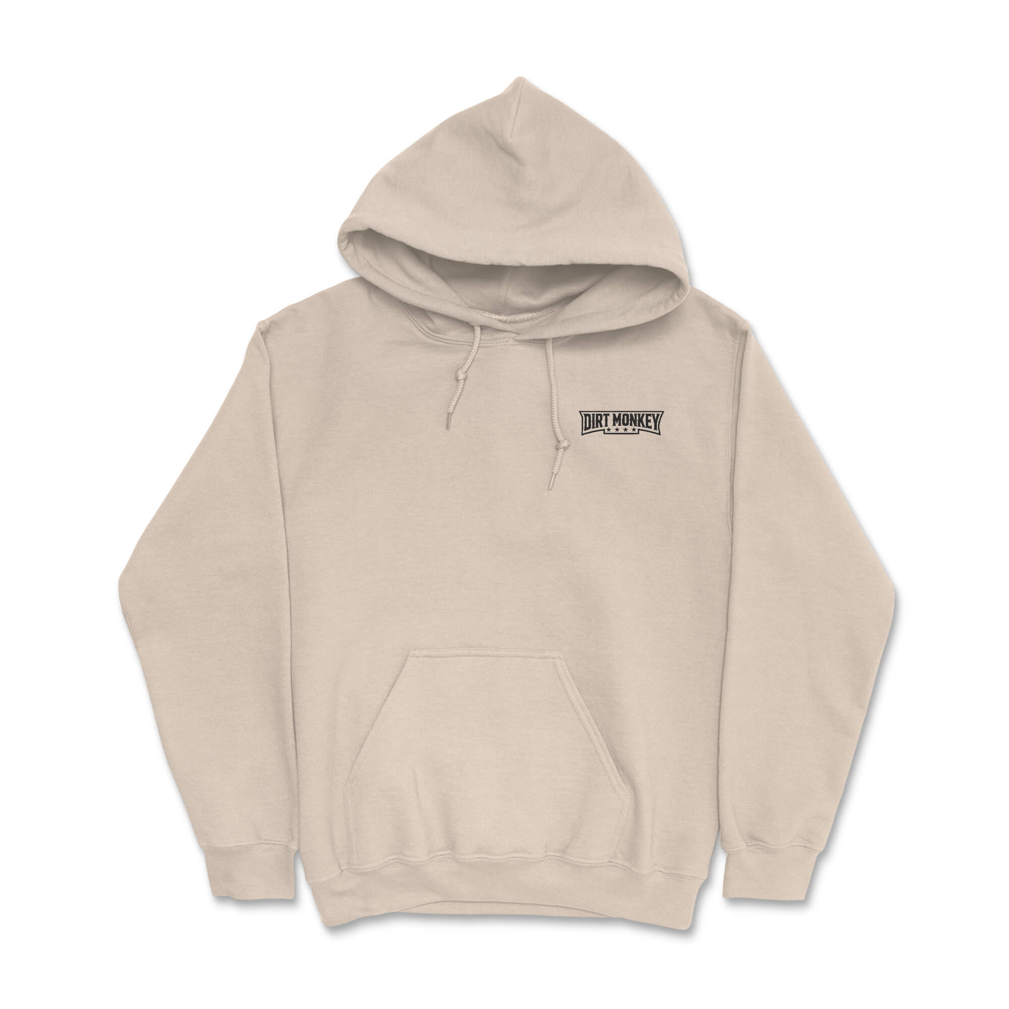 Dirt monkey minimalistic hoodie sand front